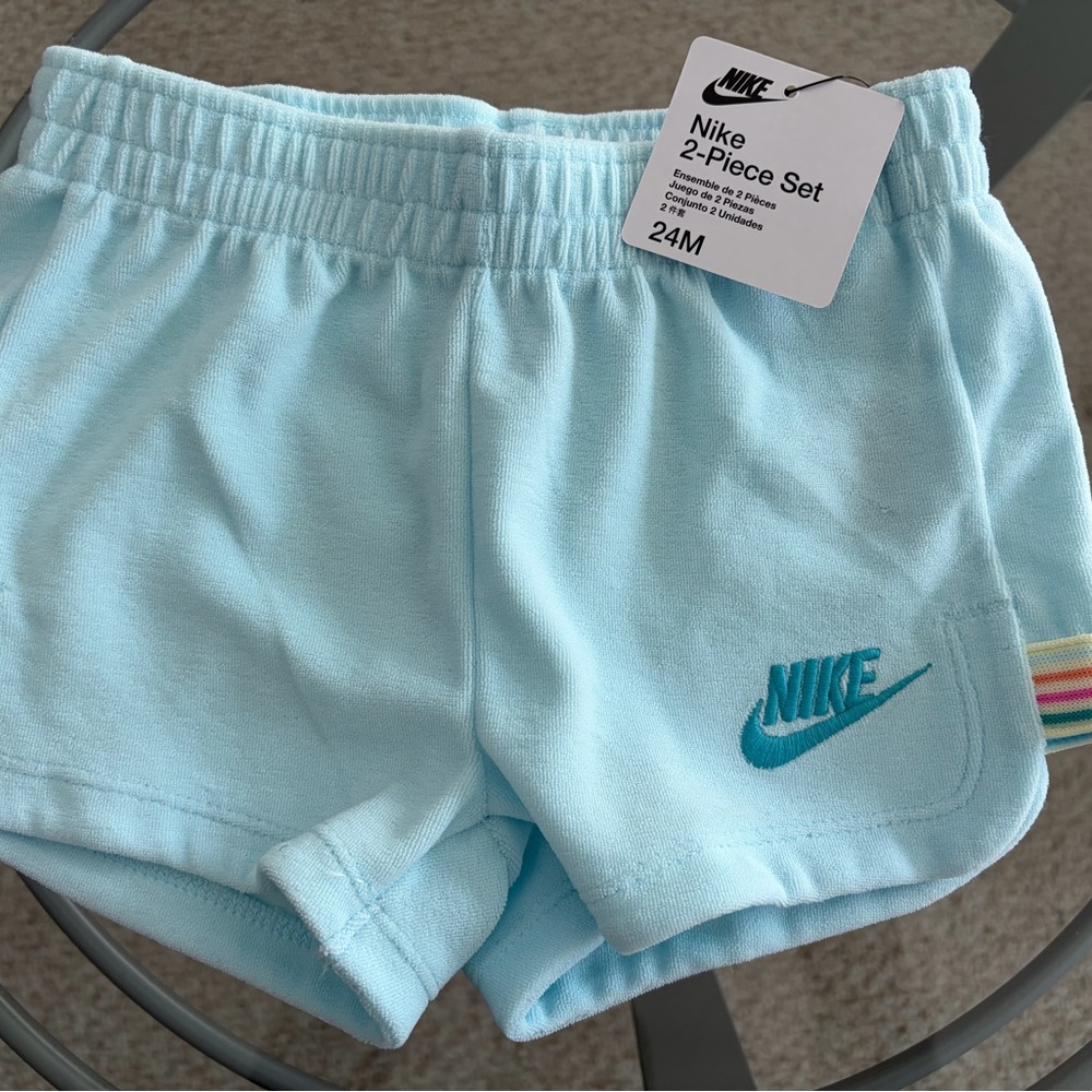 BNWT NIKE UNISEX TOWEL TERRY 2-PIECE SET US SIZE 24 MONTHS GLACIER BLUE - Picture 4 of 12
